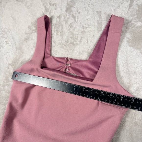 Lulus Mauve Pink Square Neck Mini Dress Lined Sleeveless Fit & Flare Size S - Picture 7 of 11
